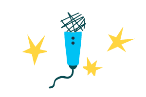 Microphone and stars icon