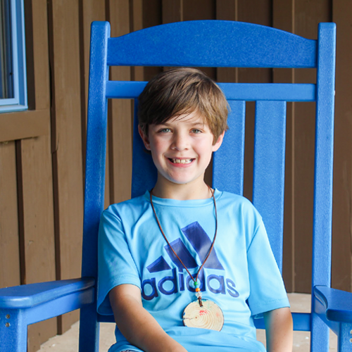 Camper in rocking chair