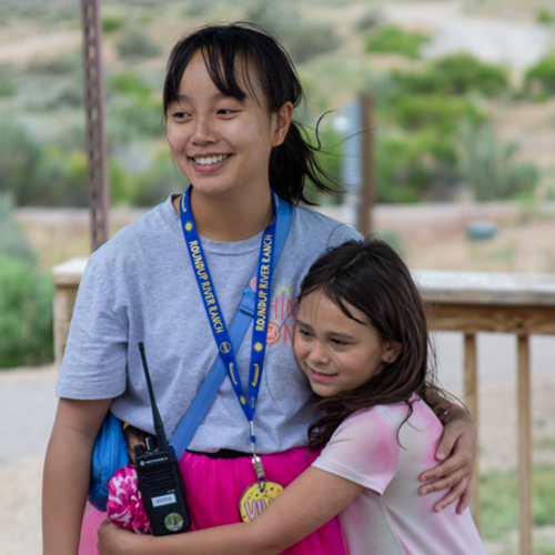 Camper embraces volunteer